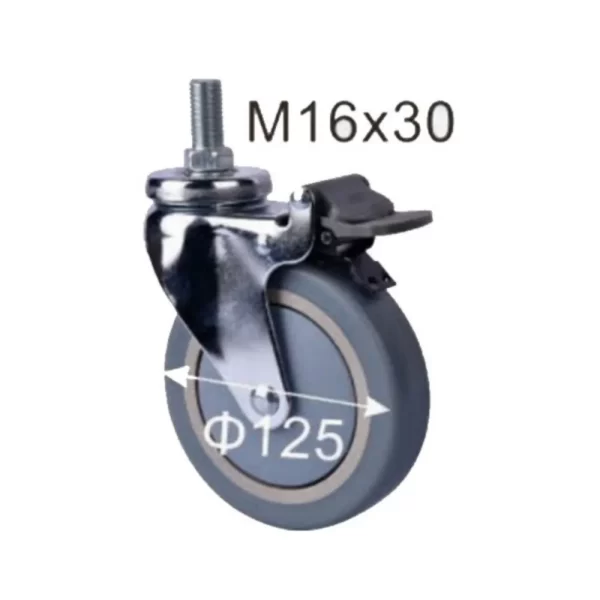 China 5 Inch Traditional Castor Universal Medical Trolley Caster Wheels with Brake