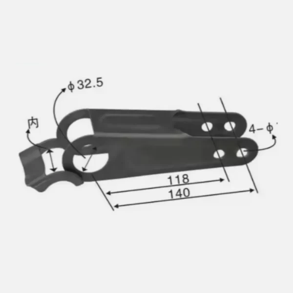 Stamping Hospital Bed Parts Swing arm(A) For Hospital Bed Frame
