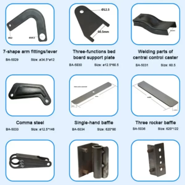 Customized OEM Precision Sheet Hospital Bed Metal Parts Swing arm(C) For Hospital Bed Frame